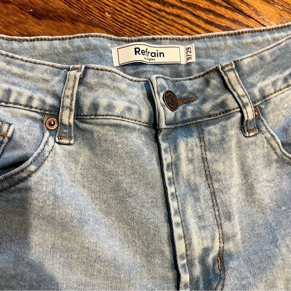 Re/Done Refrain Los Angeles Wide Leg Jeans 29 Light Wash High Rise Straight Leg - Picture 2 of 11